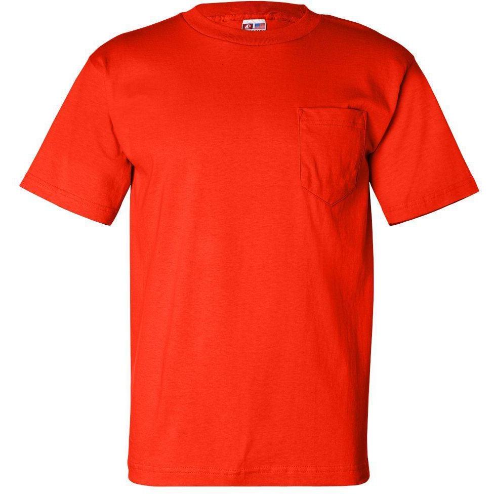 no-logo Bayside USA-Made Short Sleeve TShirt with a Pocket-Polos-Bayside-Orange-S-Thread Logic