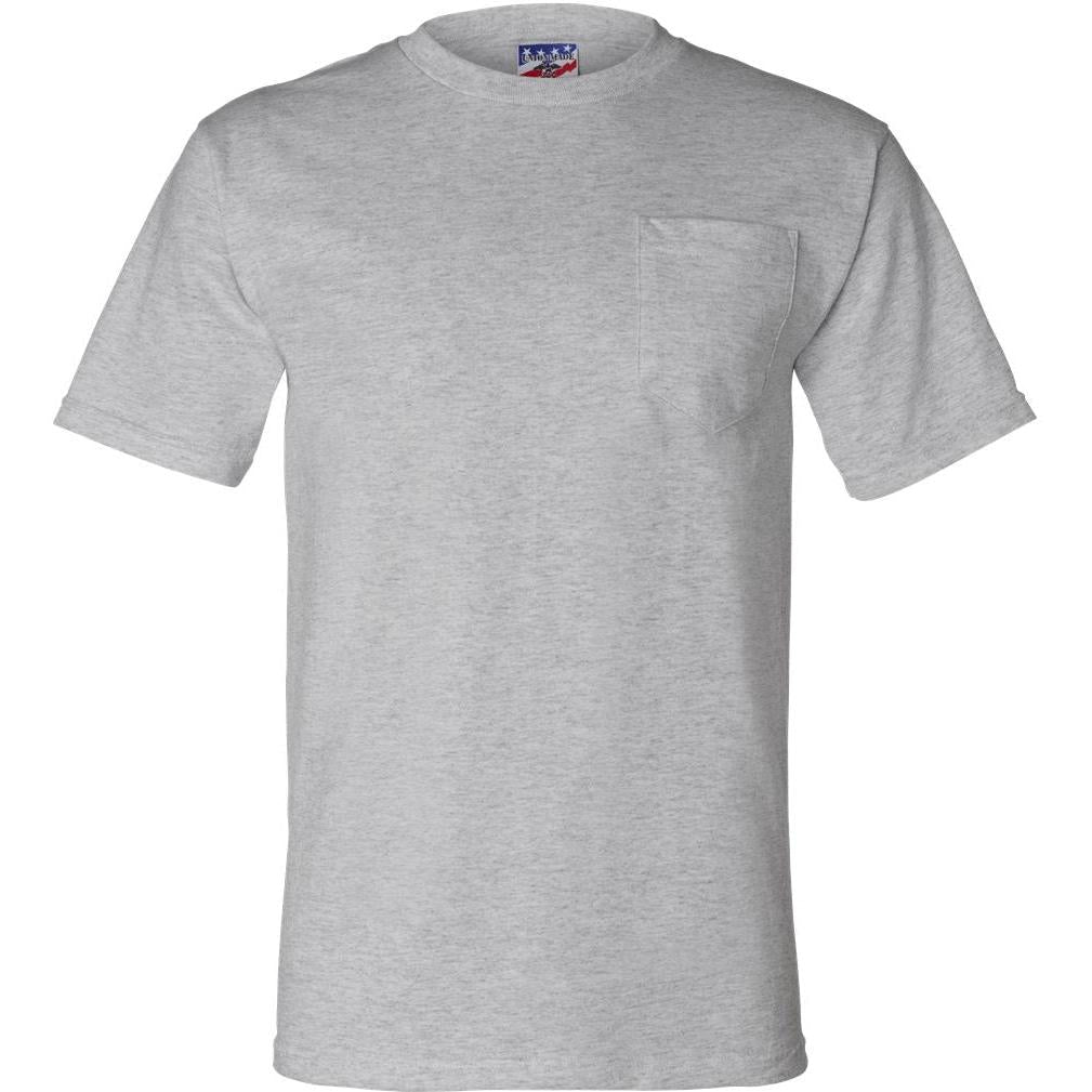 no-logo Bayside Union-Made Short Sleeve TShirt with a Pocket-Polos-Bayside-Dark Ash-S-Thread Logic