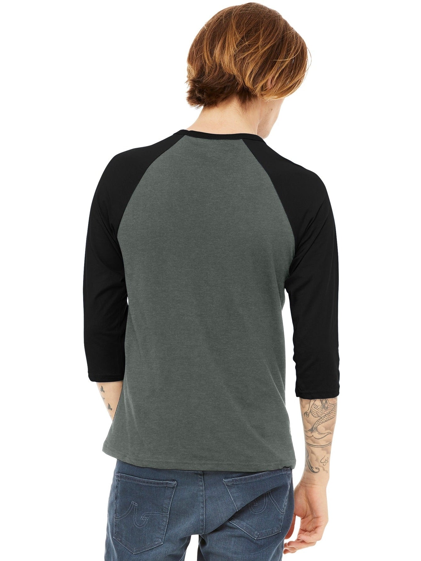 no-logo Bella+Canvas 3/4-Sleeve Baseball Tee-Regular-Bella&Canvas-Thread Logic