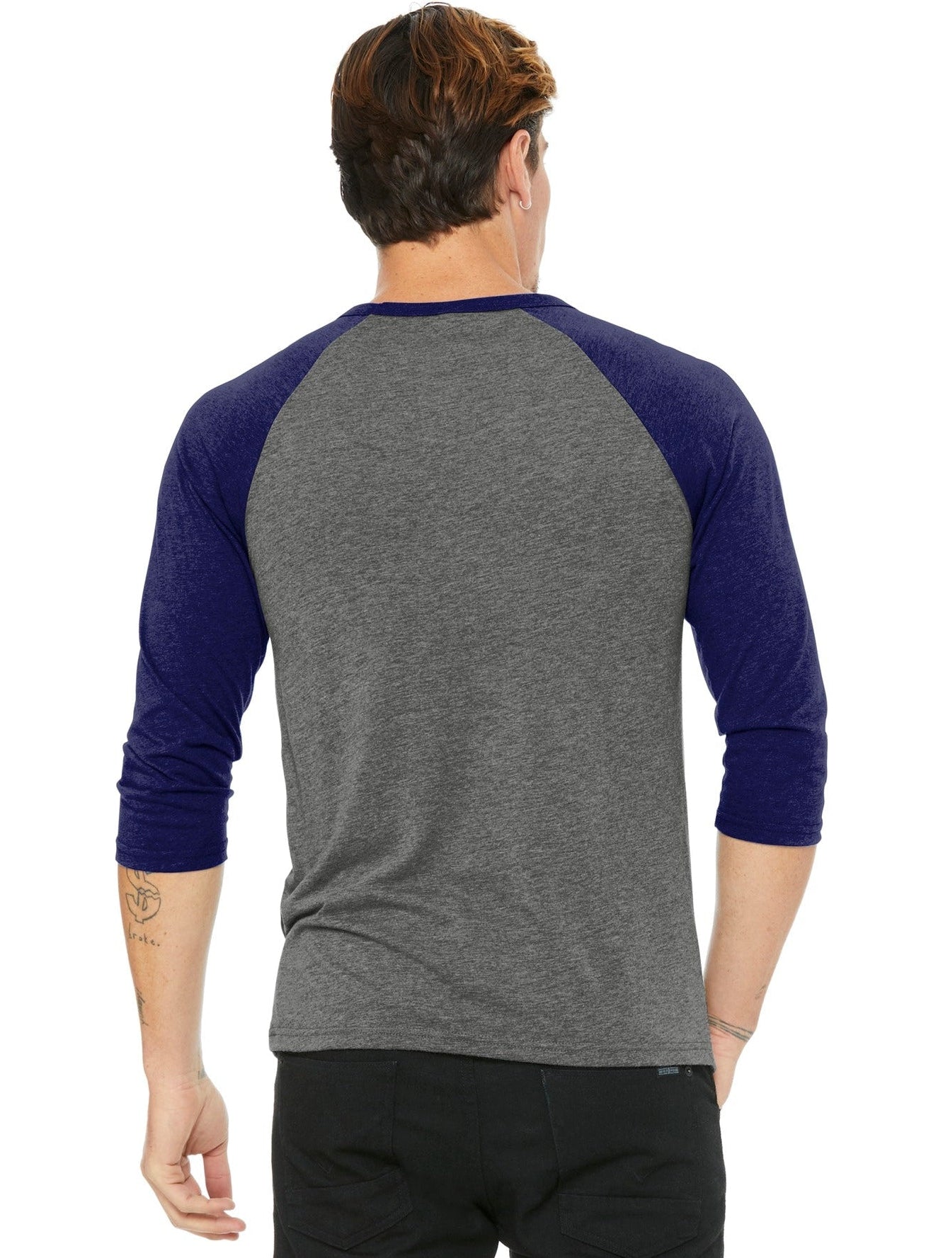 no-logo Bella+Canvas 3/4-Sleeve Baseball Tee-Regular-Bella&Canvas-Thread Logic