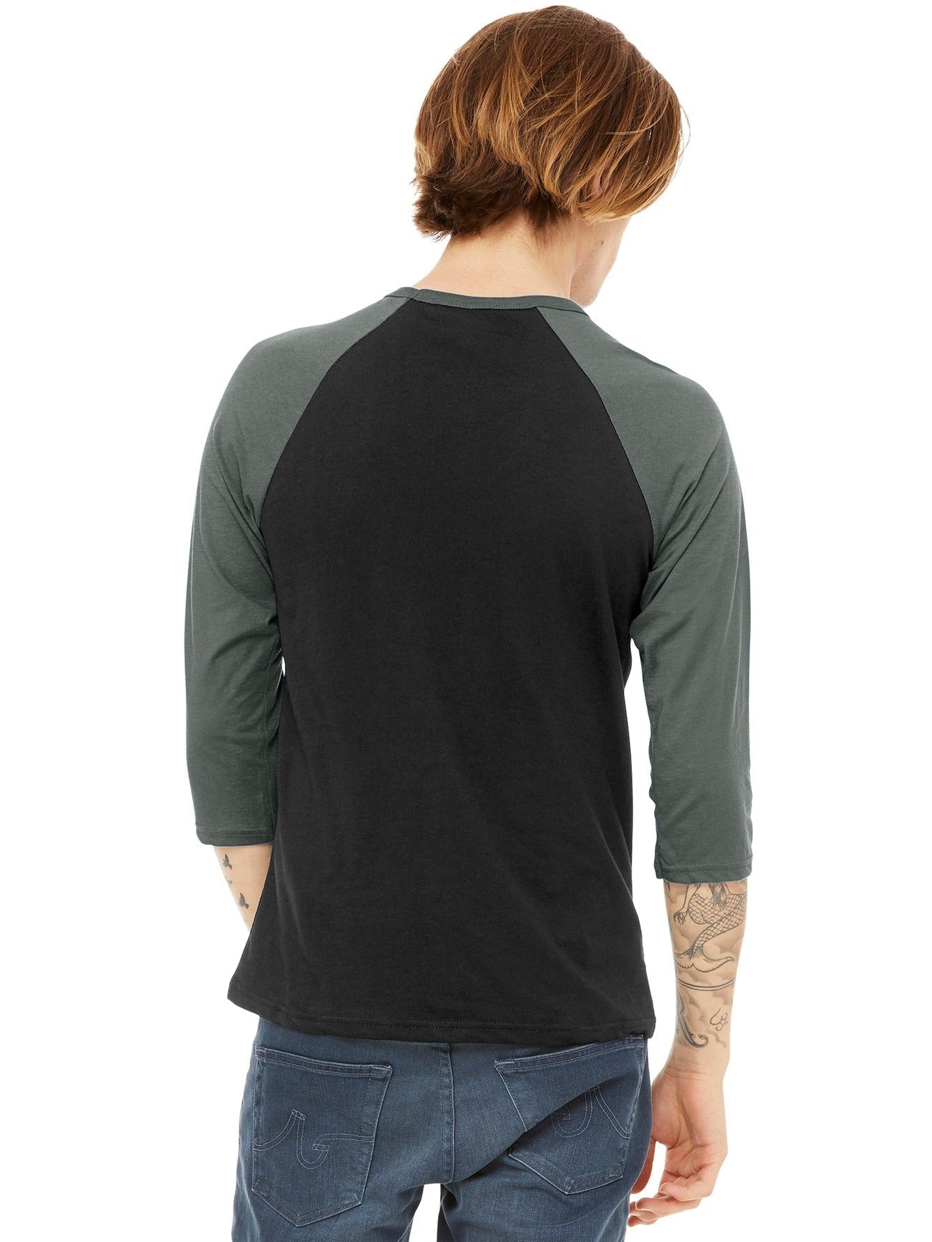 no-logo Bella+Canvas 3/4-Sleeve Baseball Tee-Regular-Bella&Canvas-Thread Logic