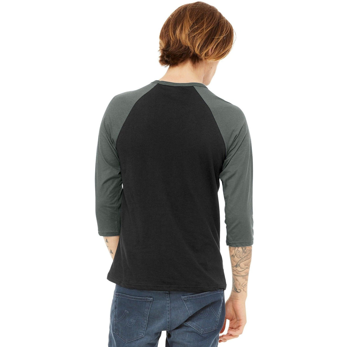 no-logo Bella+Canvas 3/4-Sleeve Baseball Tee-Regular-Bella&Canvas-Thread Logic