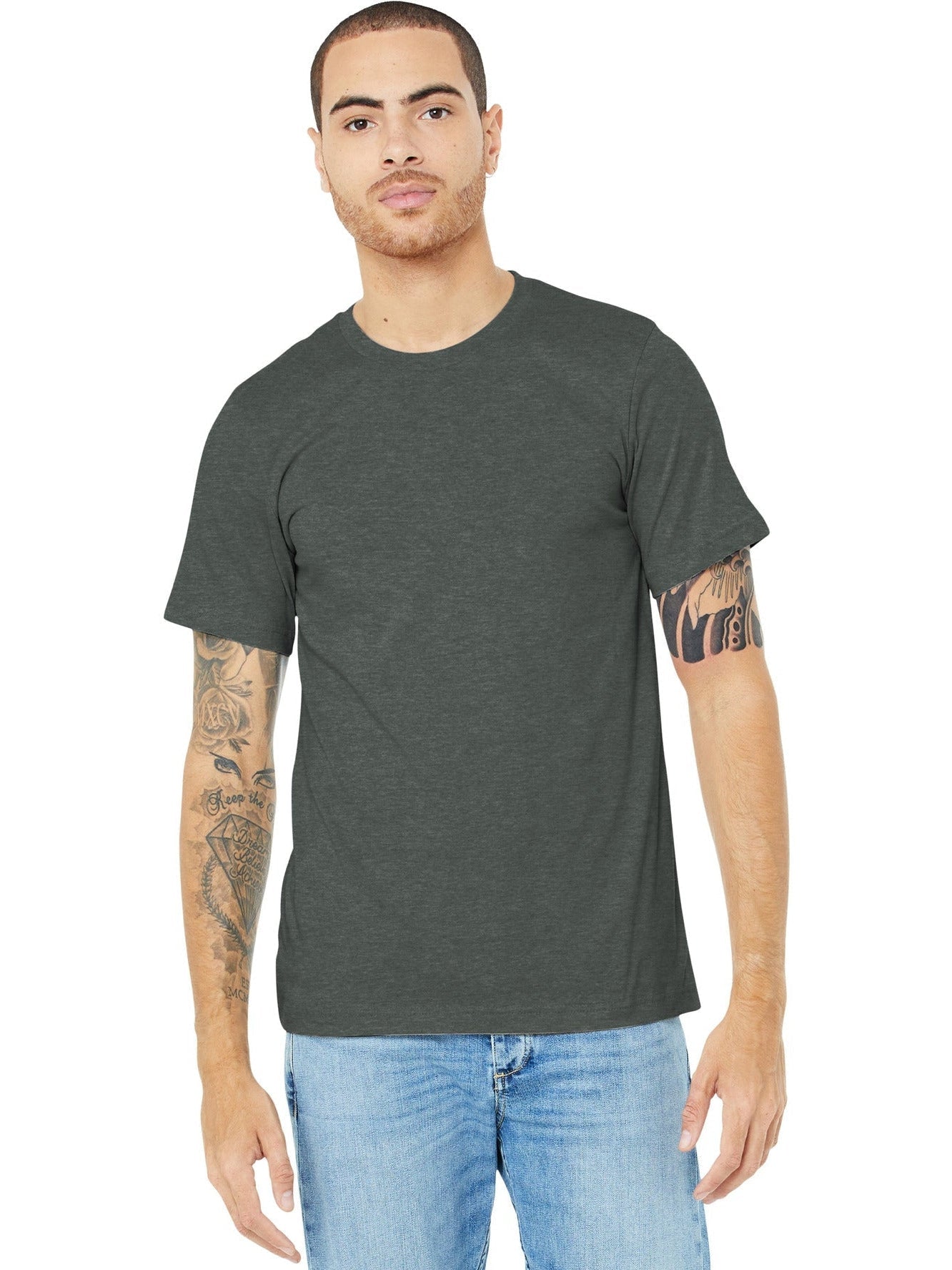 no-logo Bella+Canvas Heather CVC Short Sleeve Tee-Regular-Bella&Canvas-Thread Logic