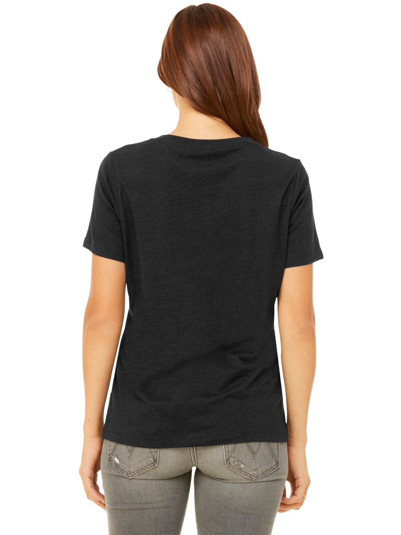 no-logo Bella+Canvas Ladies Relaxed Heather CVC V-Neck Tee-Regular-Bella&Canvas-Thread Logic