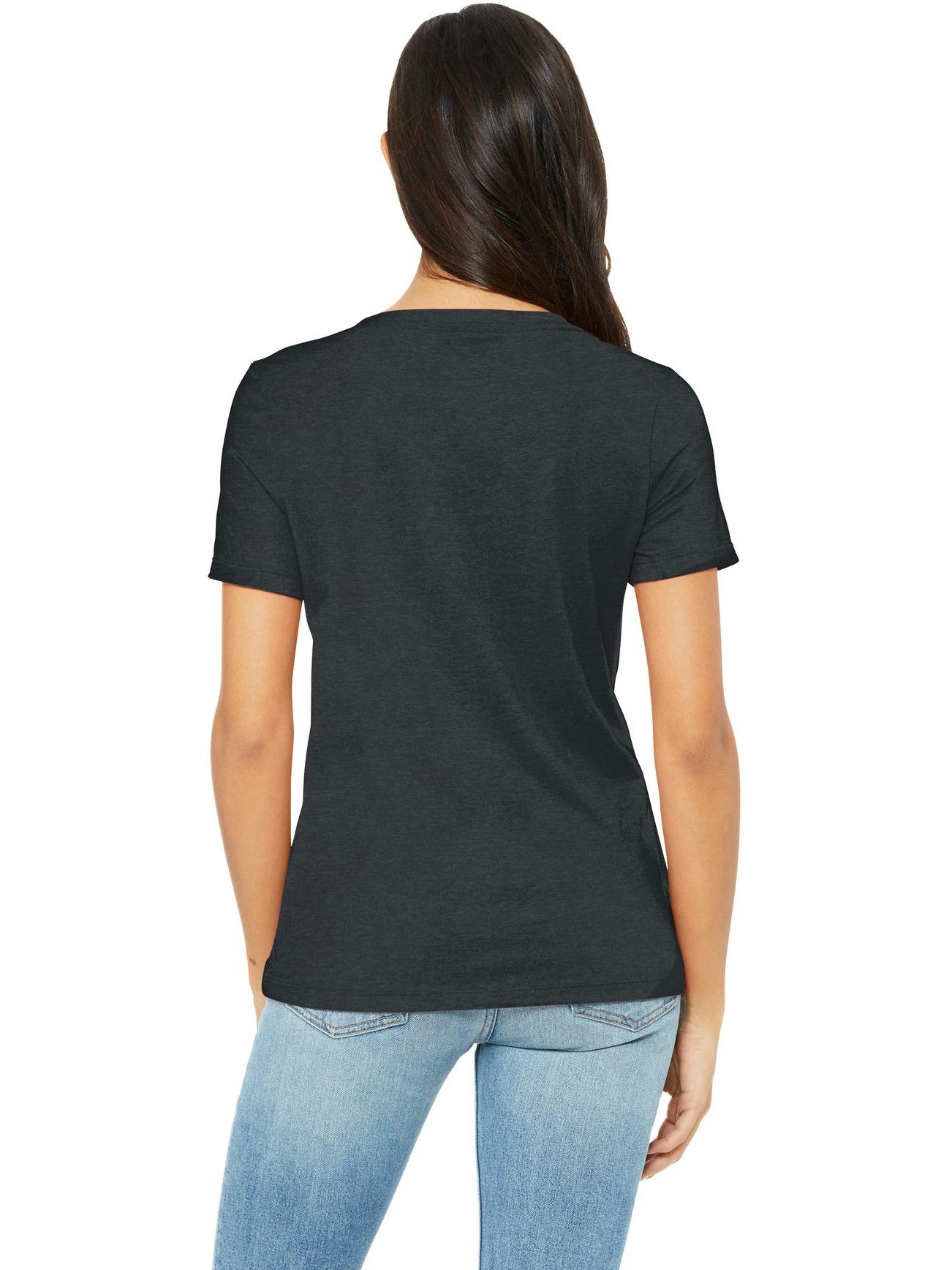 no-logo Bella+Canvas Ladies Relaxed Heather CVC V-Neck Tee-Regular-Bella&Canvas-Thread Logic