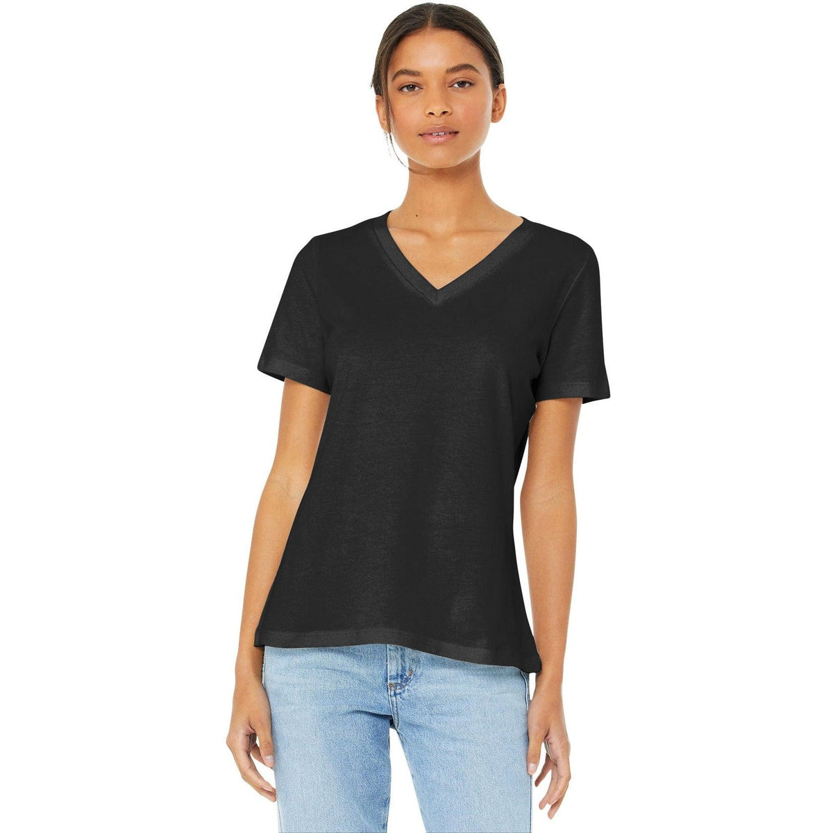 no-logo Bella+Canvas Ladies Relaxed Jersey Short Sleeve V-Neck Tee-Regular-Bella&Canvas-Thread Logic