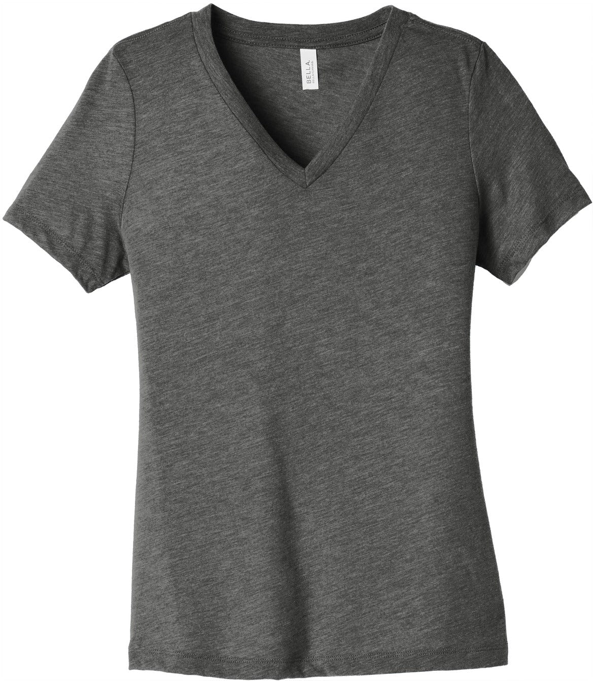 No-Logo CLOSEOUT - Bella+Canvas Ladies Relaxed Triblend V-Neck Tee-Polos-Bella&Canvas-Grey Triblend-S-Thread Logic