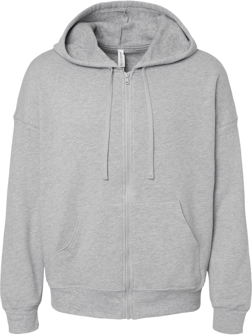 Bella+Canvas Sponge Fleece DTM Full-Zip Hoodie-Apparel-BELLA + CANVAS-Athletic Heather-S-Thread Logic