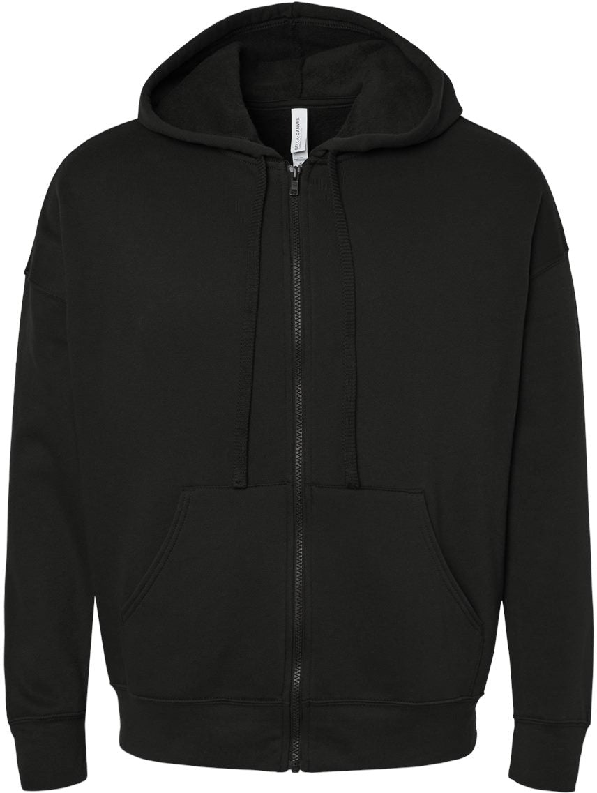 Bella+Canvas Sponge Fleece DTM Full-Zip Hoodie-Apparel-BELLA + CANVAS-Black-S-Thread Logic