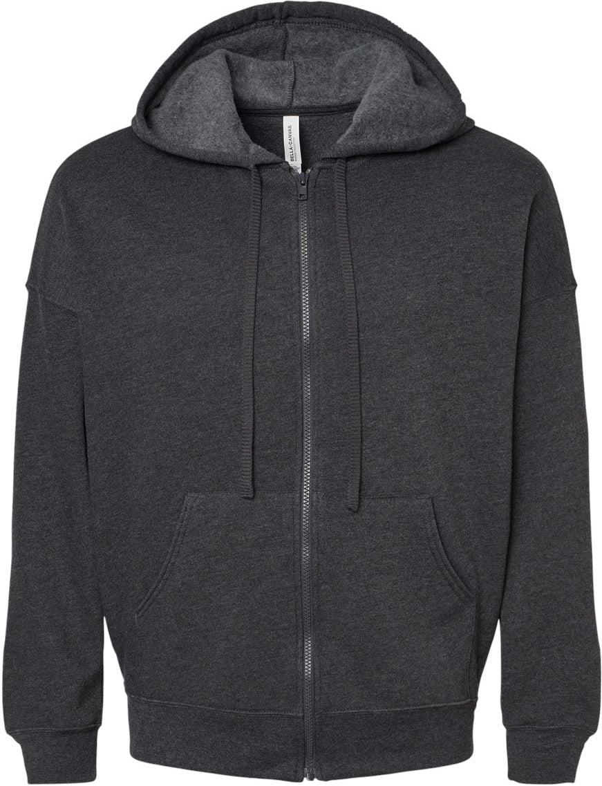 Bella+Canvas Sponge Fleece DTM Full-Zip Hoodie-Apparel-BELLA + CANVAS-Dark Grey Heather-S-Thread Logic