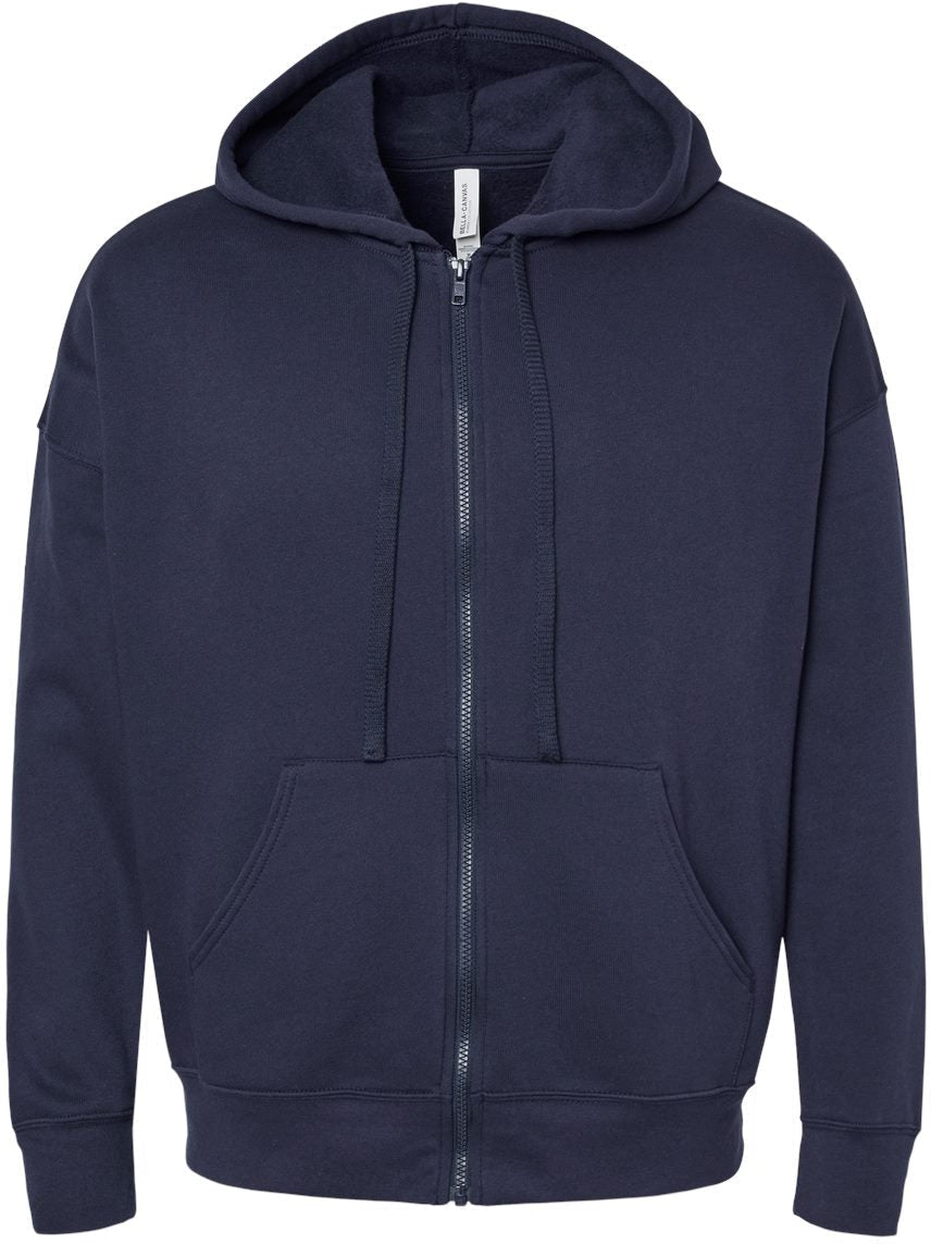 Bella+Canvas Sponge Fleece DTM Full-Zip Hoodie-Apparel-BELLA + CANVAS-Navy-S-Thread Logic