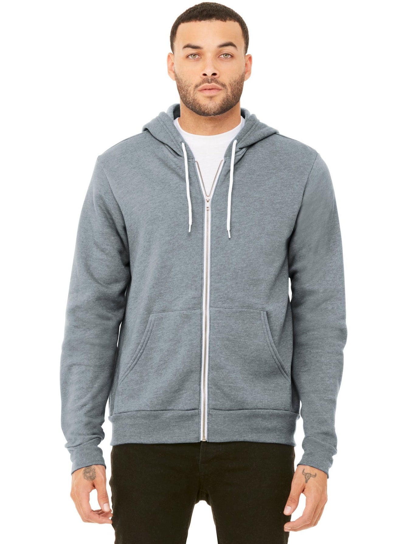 no-logo Bella+Canvas Sponge Fleece Full-Zip Hoodie-Regular-Bella&Canvas-Thread Logic