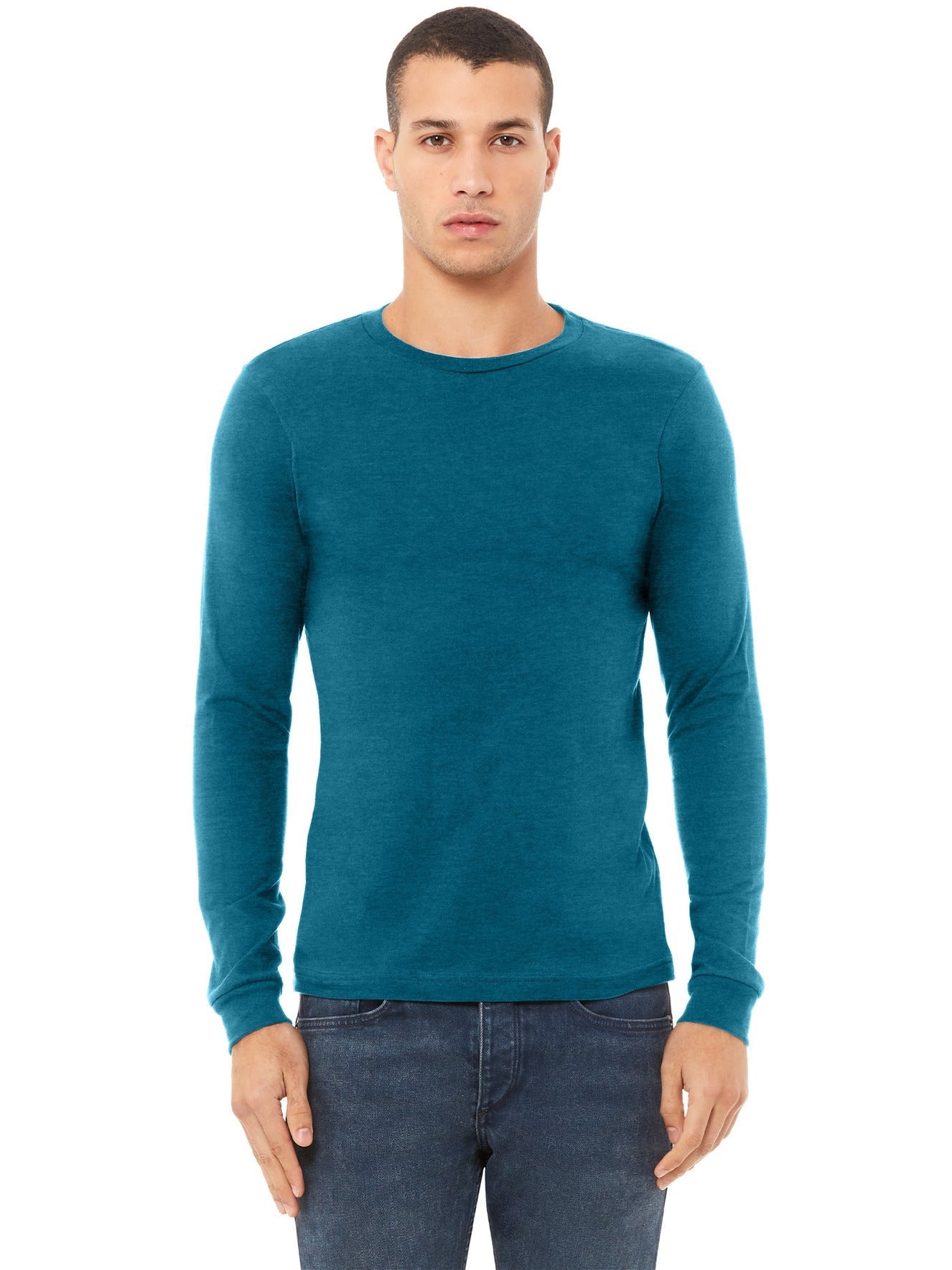 no-logo Bella+Canvas Unisex Heather CVC Long Sleeve Tee-Regular-Bella&Canvas-Thread Logic