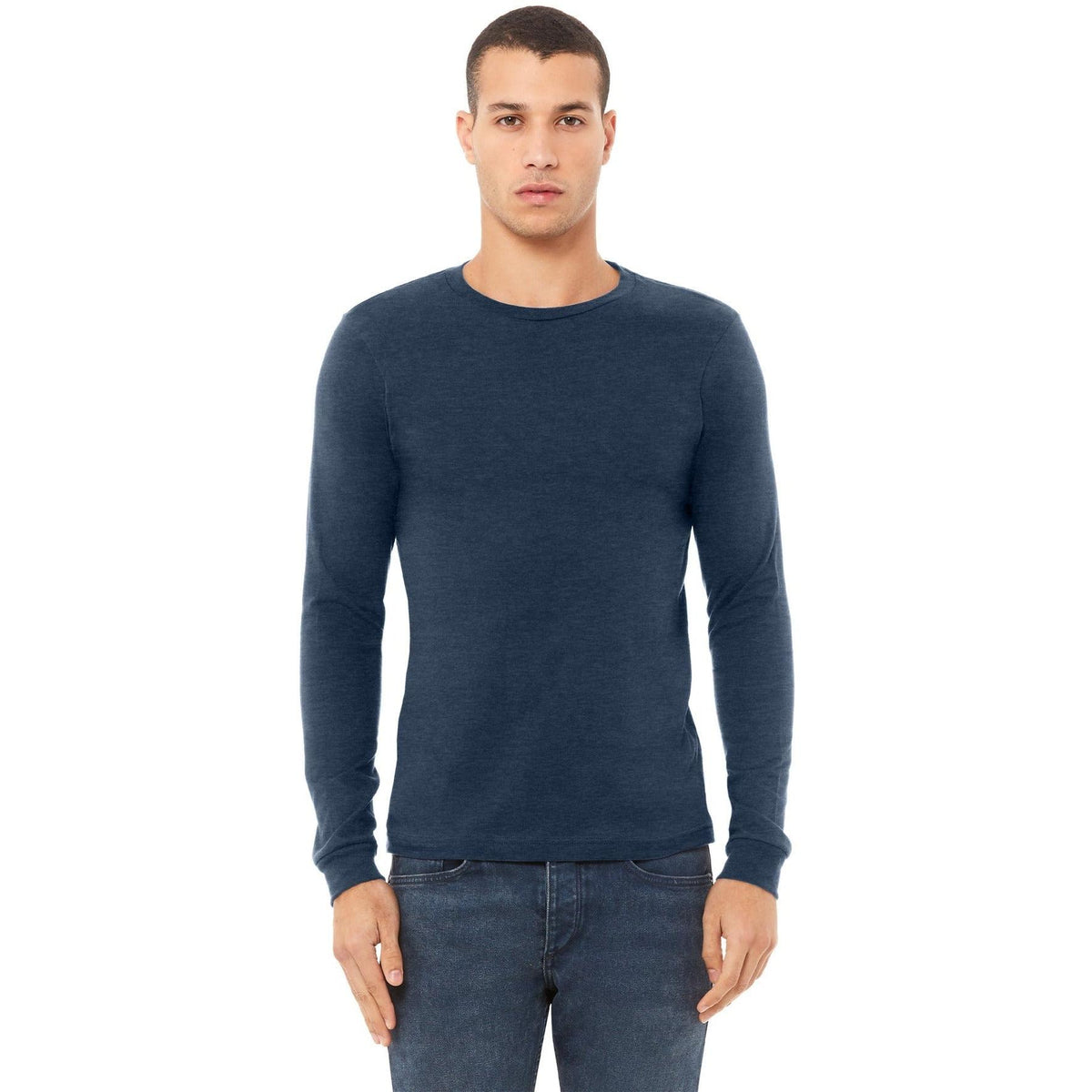 no-logo Bella+Canvas Unisex Heather CVC Long Sleeve Tee-Regular-Bella&Canvas-Thread Logic