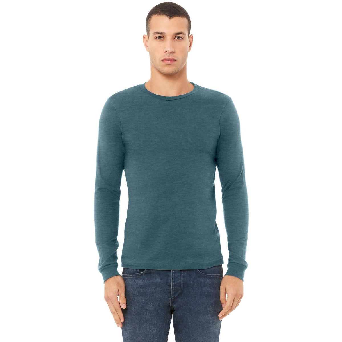 no-logo Bella+Canvas Unisex Heather CVC Long Sleeve Tee-Regular-Bella&Canvas-Thread Logic