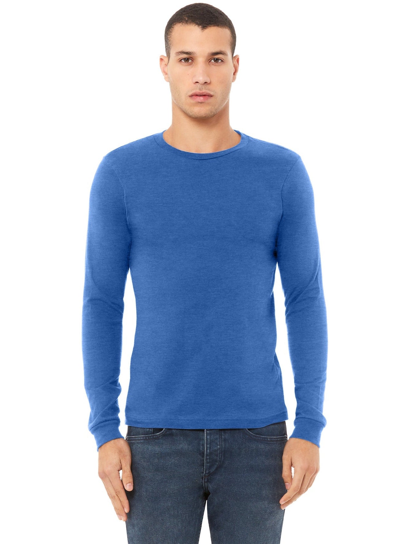 no-logo Bella+Canvas Unisex Heather CVC Long Sleeve Tee-Regular-Bella&Canvas-Thread Logic