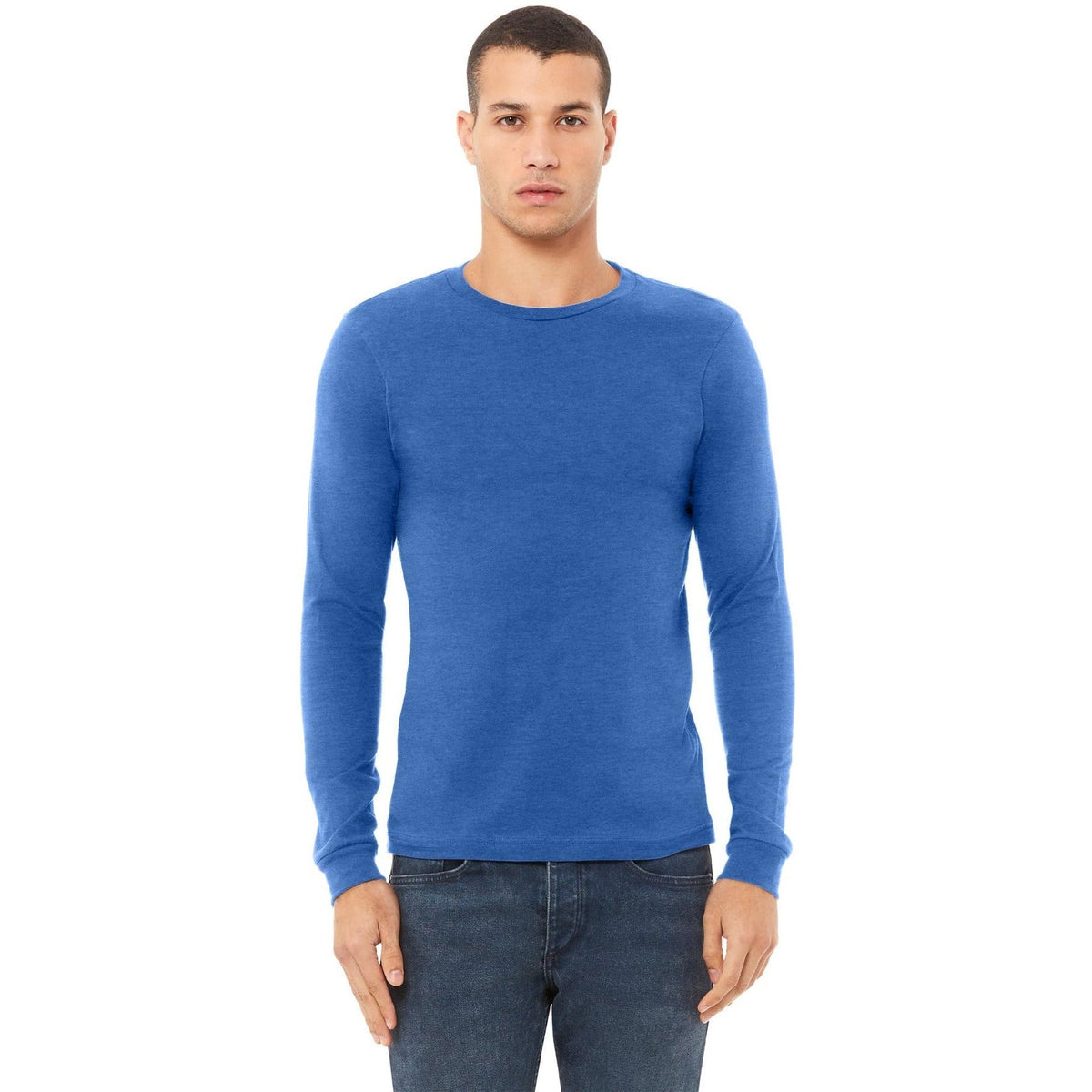 no-logo Bella+Canvas Unisex Heather CVC Long Sleeve Tee-Regular-Bella&Canvas-Thread Logic