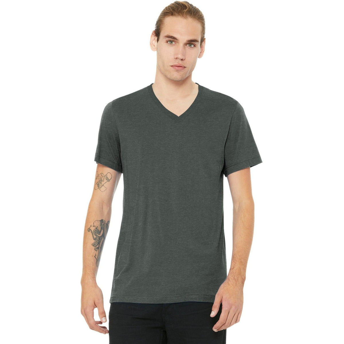 no-logo Bella+Canvas Unisex Heather CVC V-Neck Tee-Regular-Bella&Canvas-Thread Logic