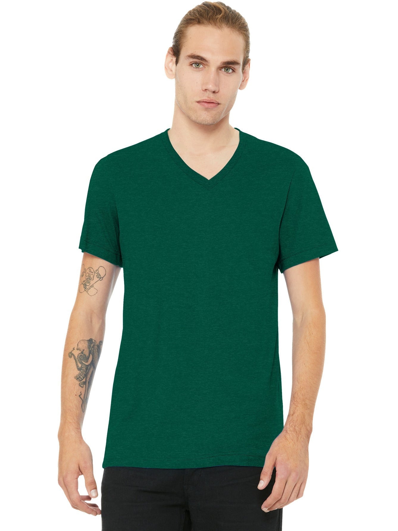 no-logo Bella+Canvas Unisex Heather CVC V-Neck Tee-Regular-Bella&Canvas-Thread Logic