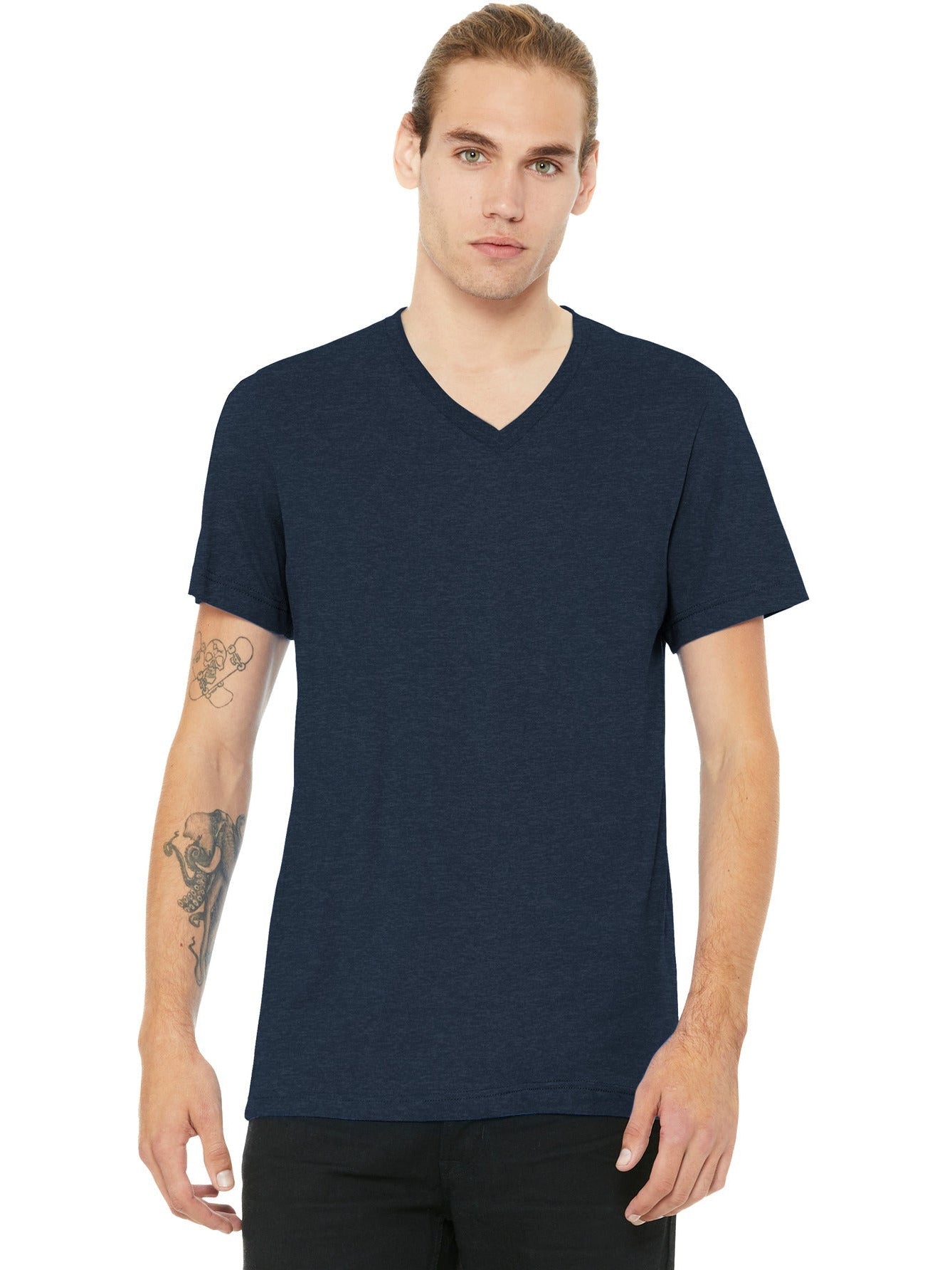 no-logo Bella+Canvas Unisex Heather CVC V-Neck Tee-Regular-Bella&Canvas-Thread Logic