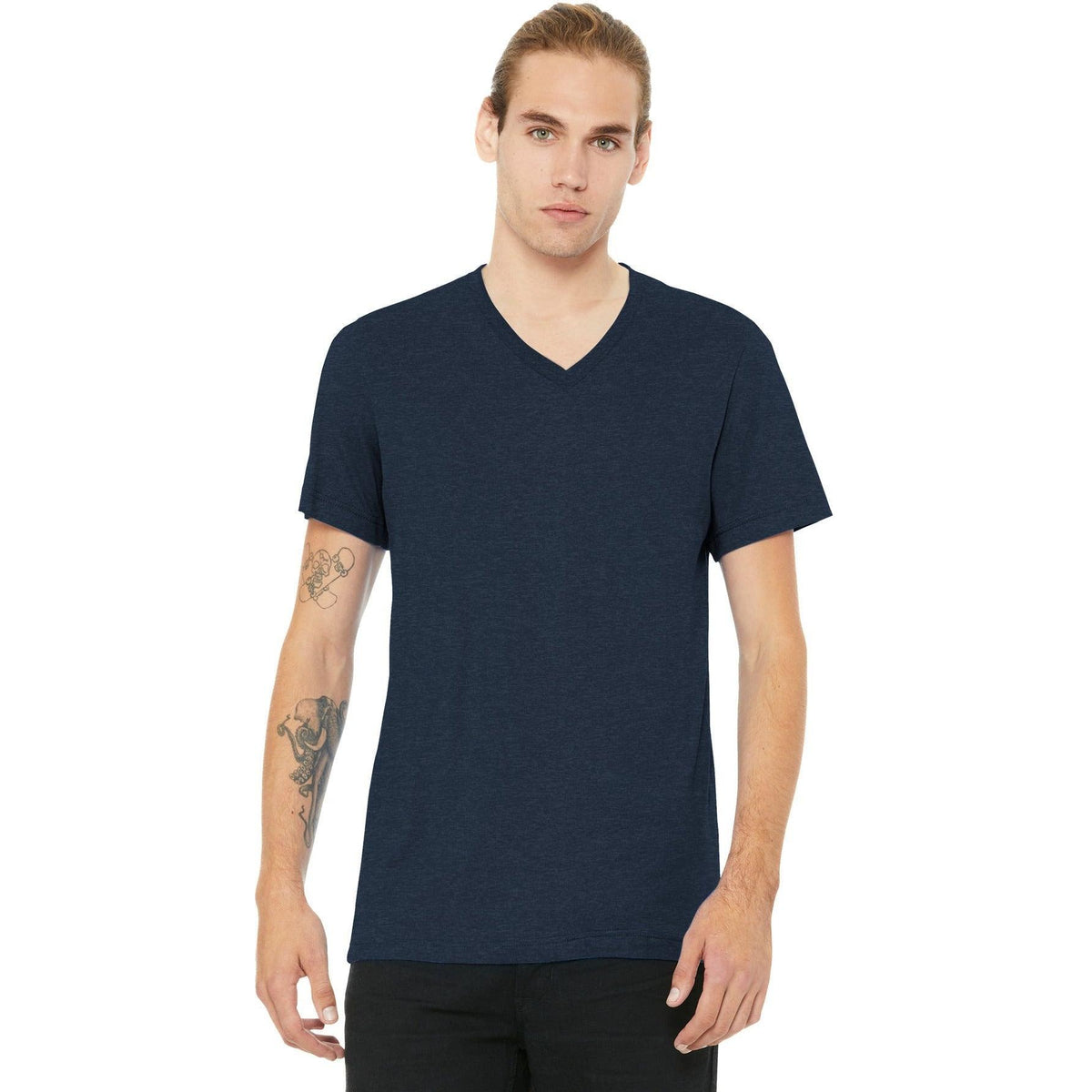 no-logo Bella+Canvas Unisex Heather CVC V-Neck Tee-Regular-Bella&Canvas-Thread Logic
