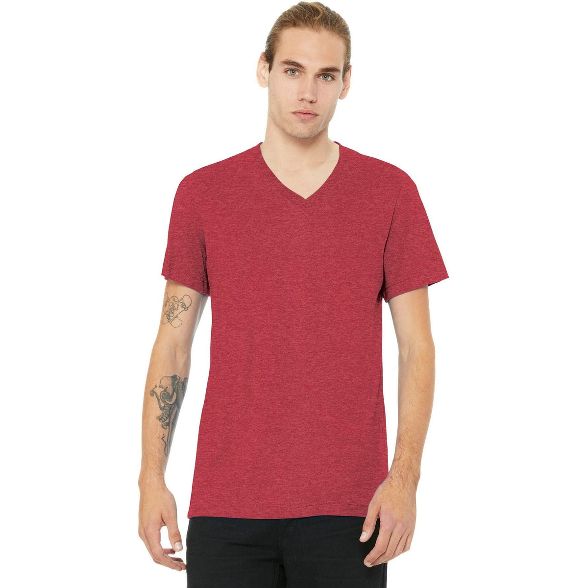 no-logo Bella+Canvas Unisex Heather CVC V-Neck Tee-Regular-Bella&Canvas-Thread Logic