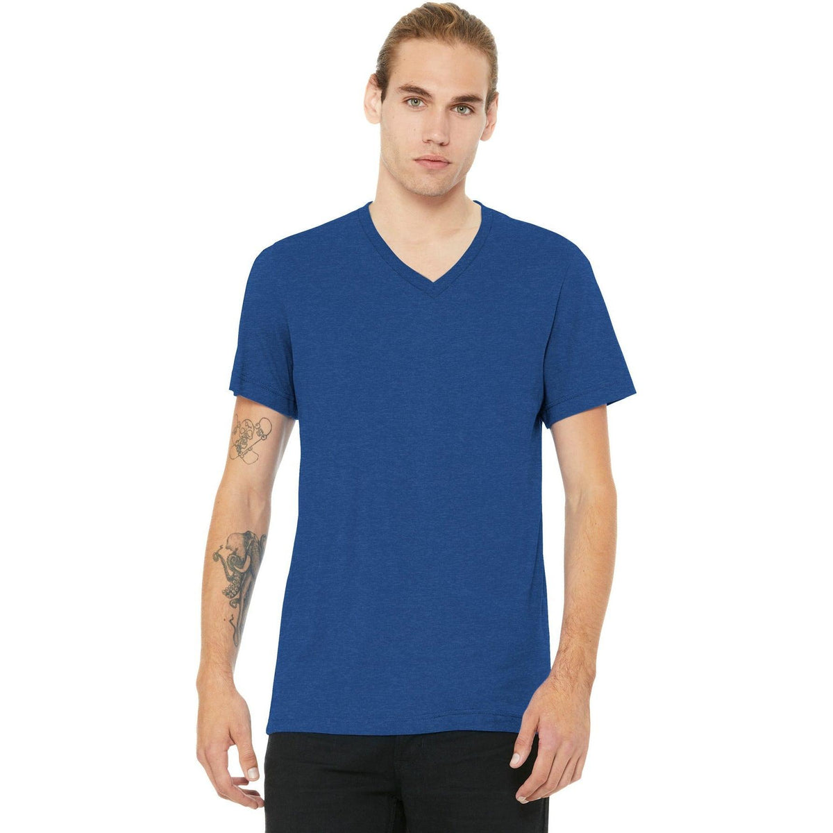 no-logo Bella+Canvas Unisex Heather CVC V-Neck Tee-Regular-Bella&Canvas-Thread Logic