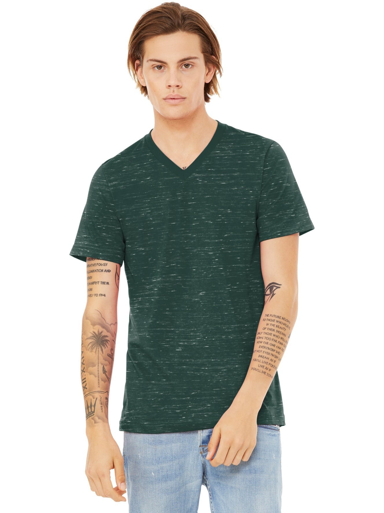 no-logo Bella+Canvas Unisex Textured Jersey V-Neck Tee-Regular-Bella&Canvas-Thread Logic