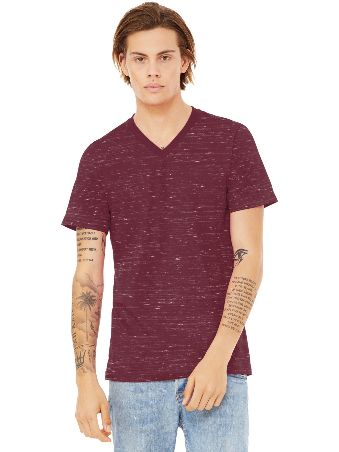 no-logo Bella+Canvas Unisex Textured Jersey V-Neck Tee-Regular-Bella&Canvas-Thread Logic