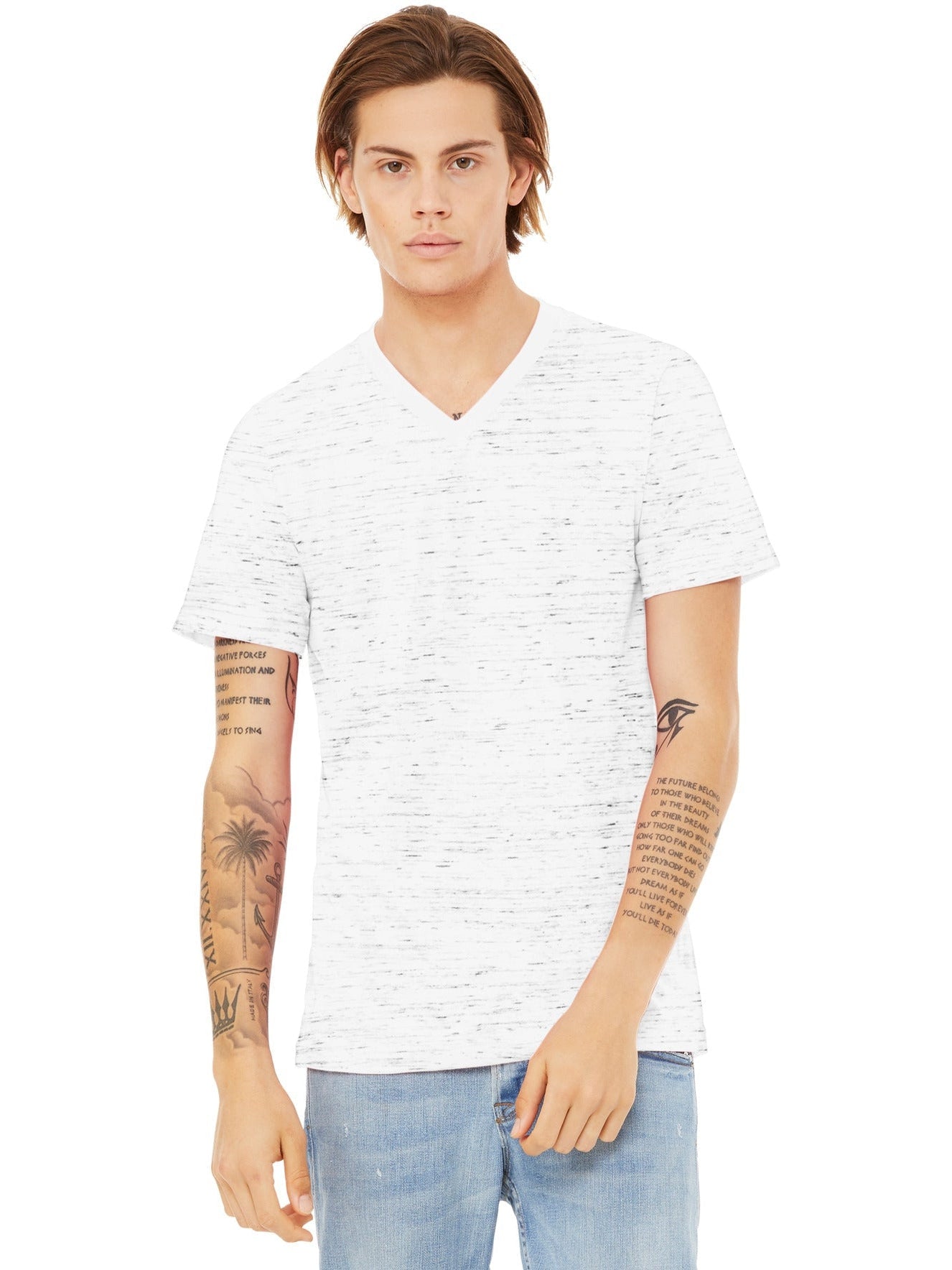 no-logo Bella+Canvas Unisex Textured Jersey V-Neck Tee-Regular-Bella&Canvas-Thread Logic