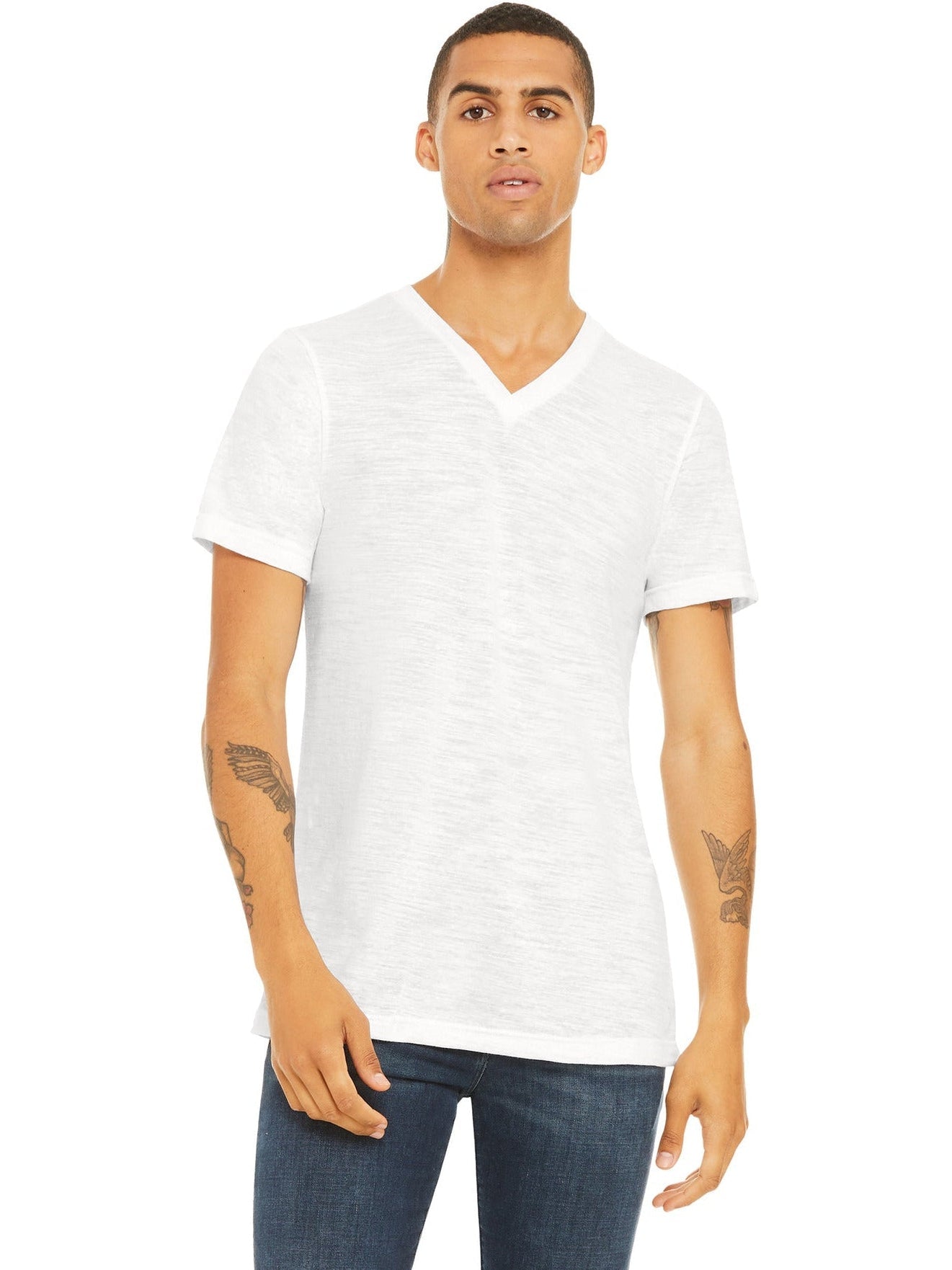 no-logo Bella+Canvas Unisex Textured Jersey V-Neck Tee-Regular-Bella&Canvas-Thread Logic