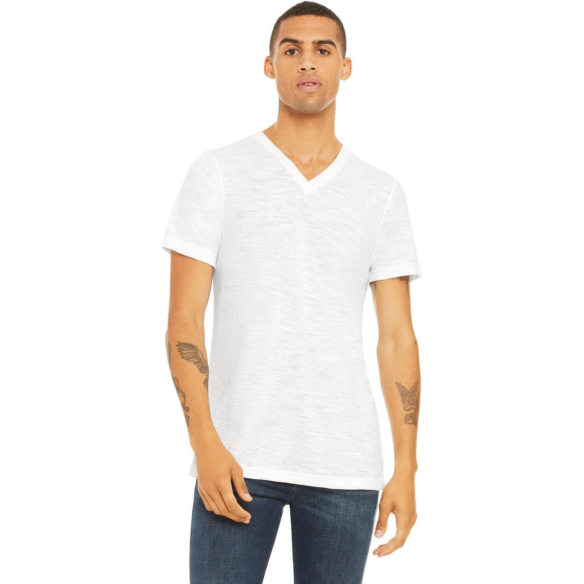 no-logo Bella+Canvas Unisex Textured Jersey V-Neck Tee-Regular-Bella&Canvas-Thread Logic