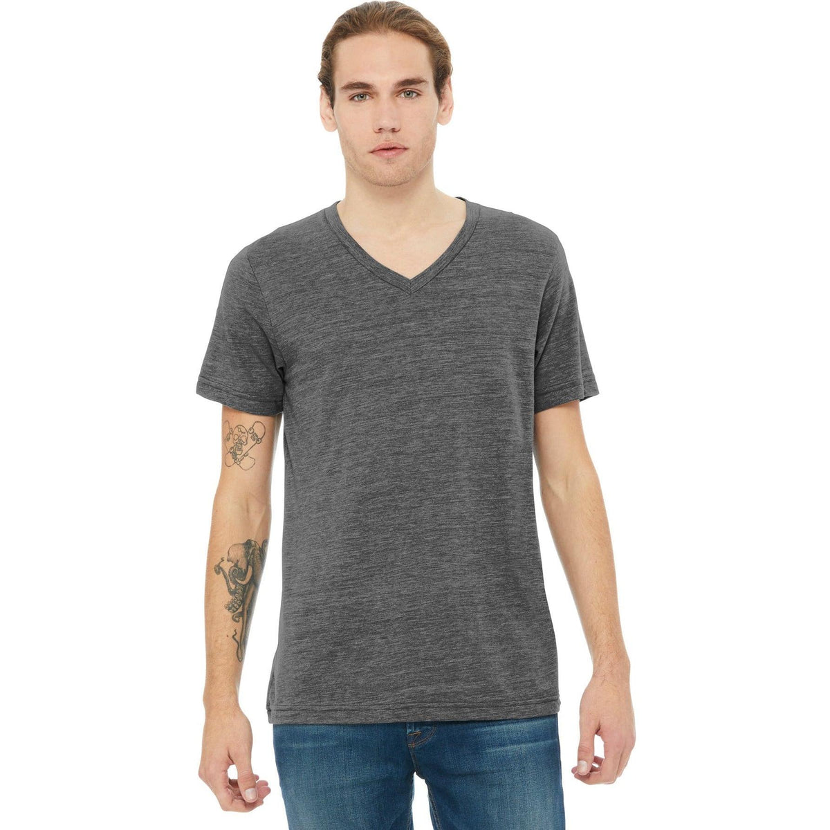 no-logo Bella+Canvas Unisex Textured Jersey V-Neck Tee-Regular-Bella&Canvas-Thread Logic