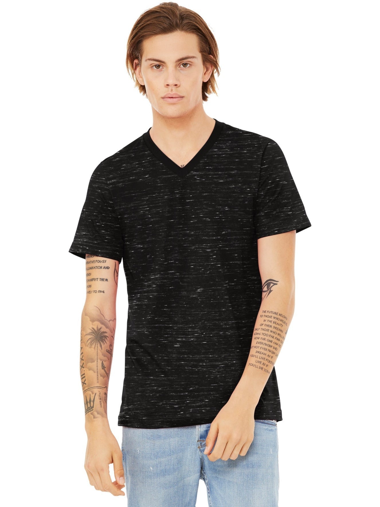 no-logo Bella+Canvas Unisex Textured Jersey V-Neck Tee-Regular-Bella&Canvas-Thread Logic