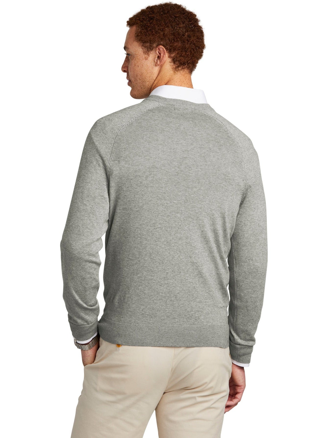 no-logo Brooks Brothers Cotton Stretch V-Neck Sweater-New-Brooks Brothers-Thread Logic