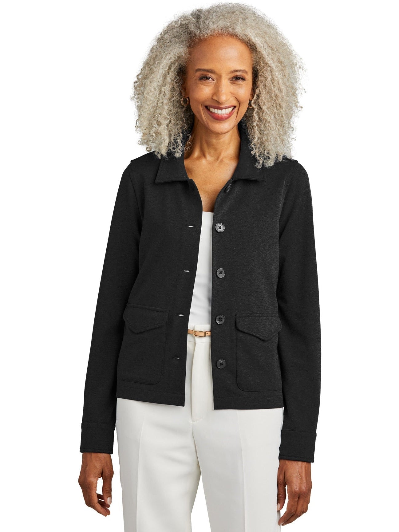 no-logo Brooks Brothers Ladies Mid-Layer Stretch Button Jacket-New-Brooks Brothers-Thread Logic