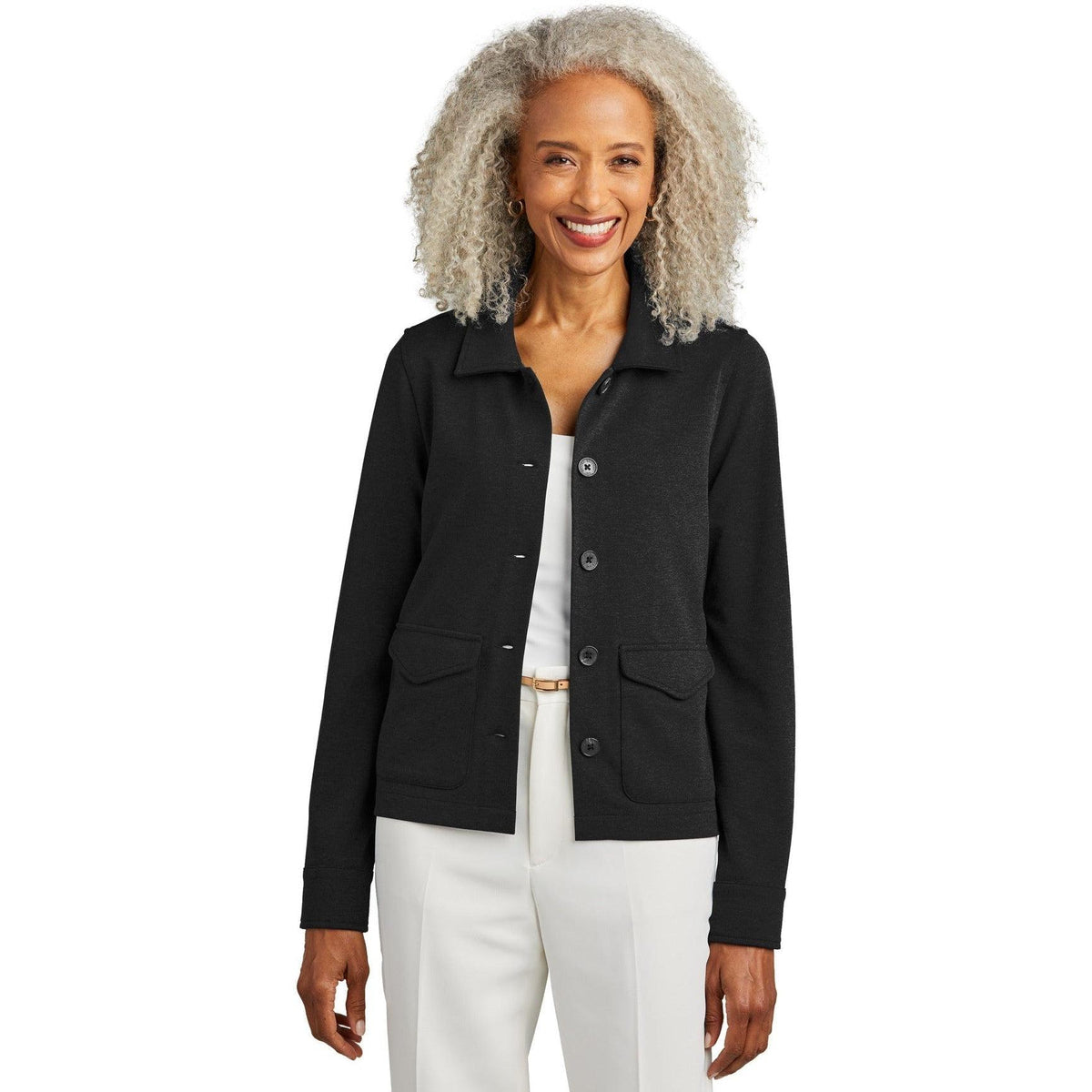 no-logo Brooks Brothers Ladies Mid-Layer Stretch Button Jacket-New-Brooks Brothers-Thread Logic