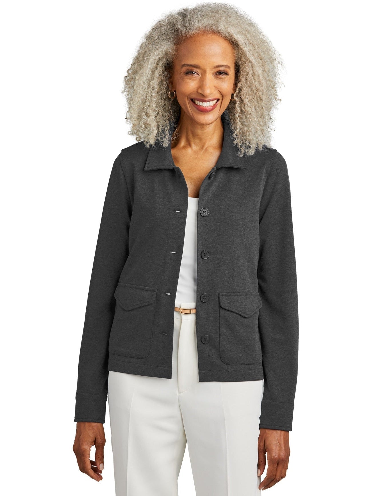 no-logo Brooks Brothers Ladies Mid-Layer Stretch Button Jacket-New-Brooks Brothers-Thread Logic