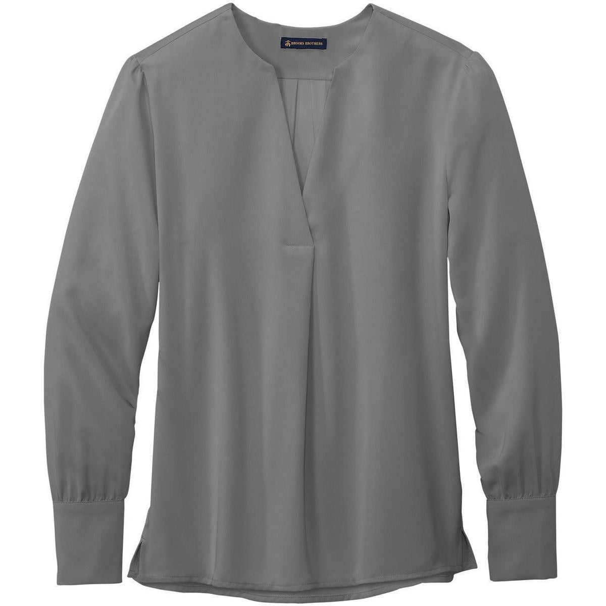 no-logo Brooks Brothers Ladies Open-Neck Satin Blouse