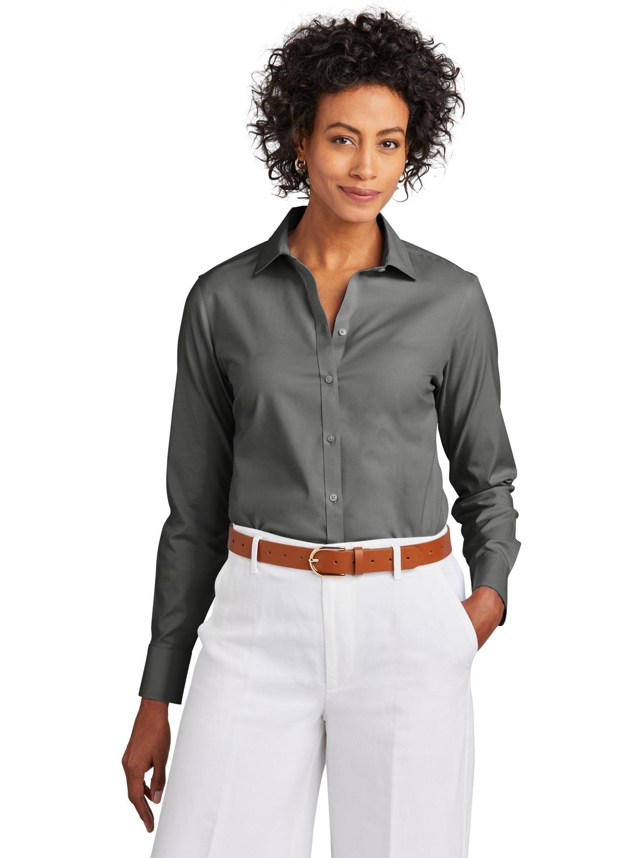 no-logo Brooks Brothers Ladies Wrinkle-Free Stretch Pinpoint Shirt-New-Brooks Brothers-Thread Logic