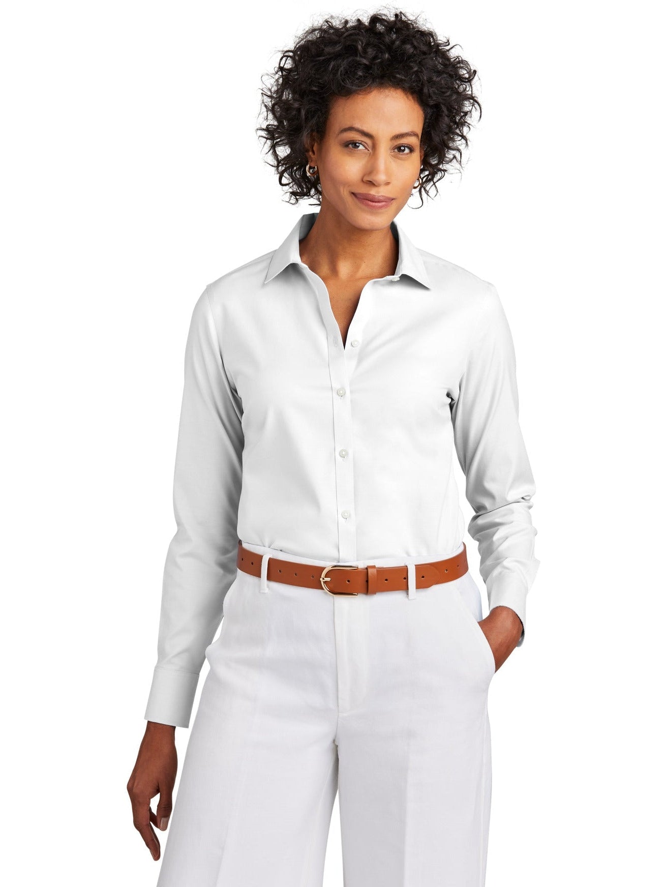 no-logo Brooks Brothers Ladies Wrinkle-Free Stretch Pinpoint Shirt-New-Brooks Brothers-Thread Logic