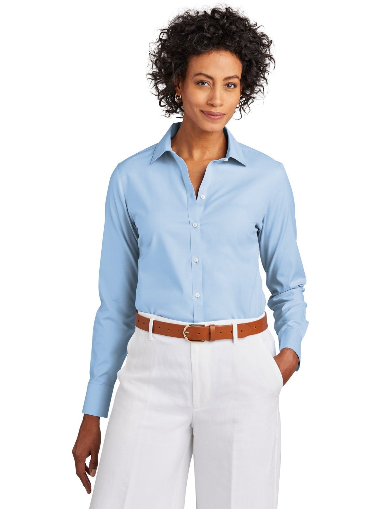 no-logo Brooks Brothers Ladies Wrinkle-Free Stretch Pinpoint Shirt-New-Brooks Brothers-Thread Logic