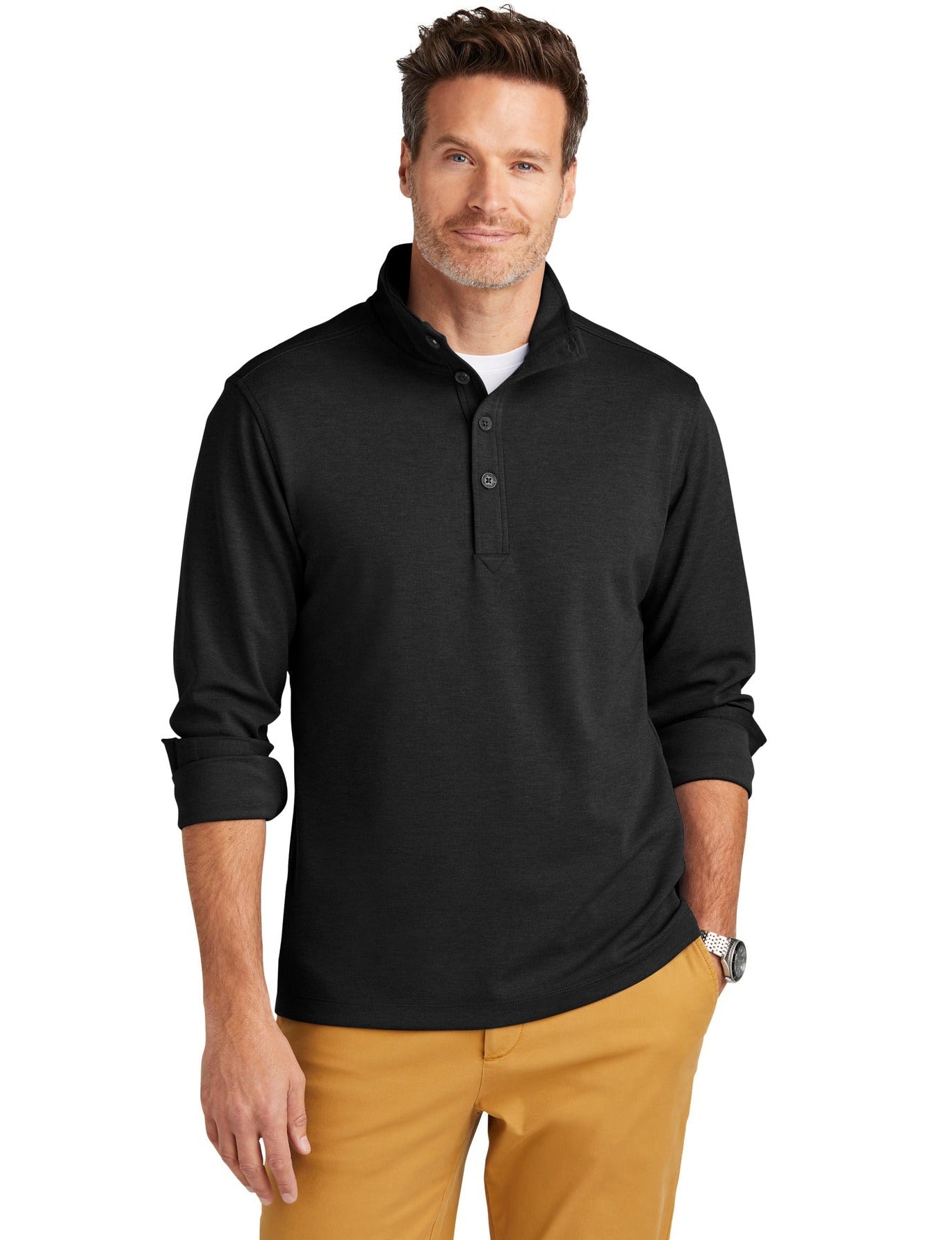 no-logo Brooks Brothers Mid-Layer Stretch 1/2-Button-New-Brooks Brothers-Thread Logic