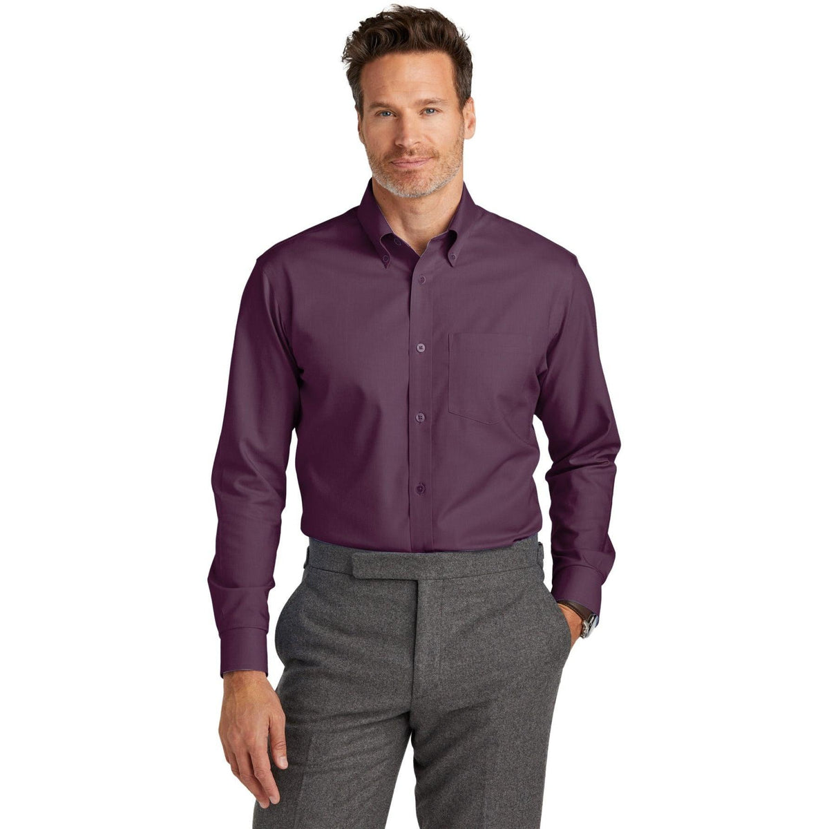 no-logo Brooks Brothers Wrinkle-Free Stretch Nailhead Shirt-New-Brooks Brothers-Thread Logic