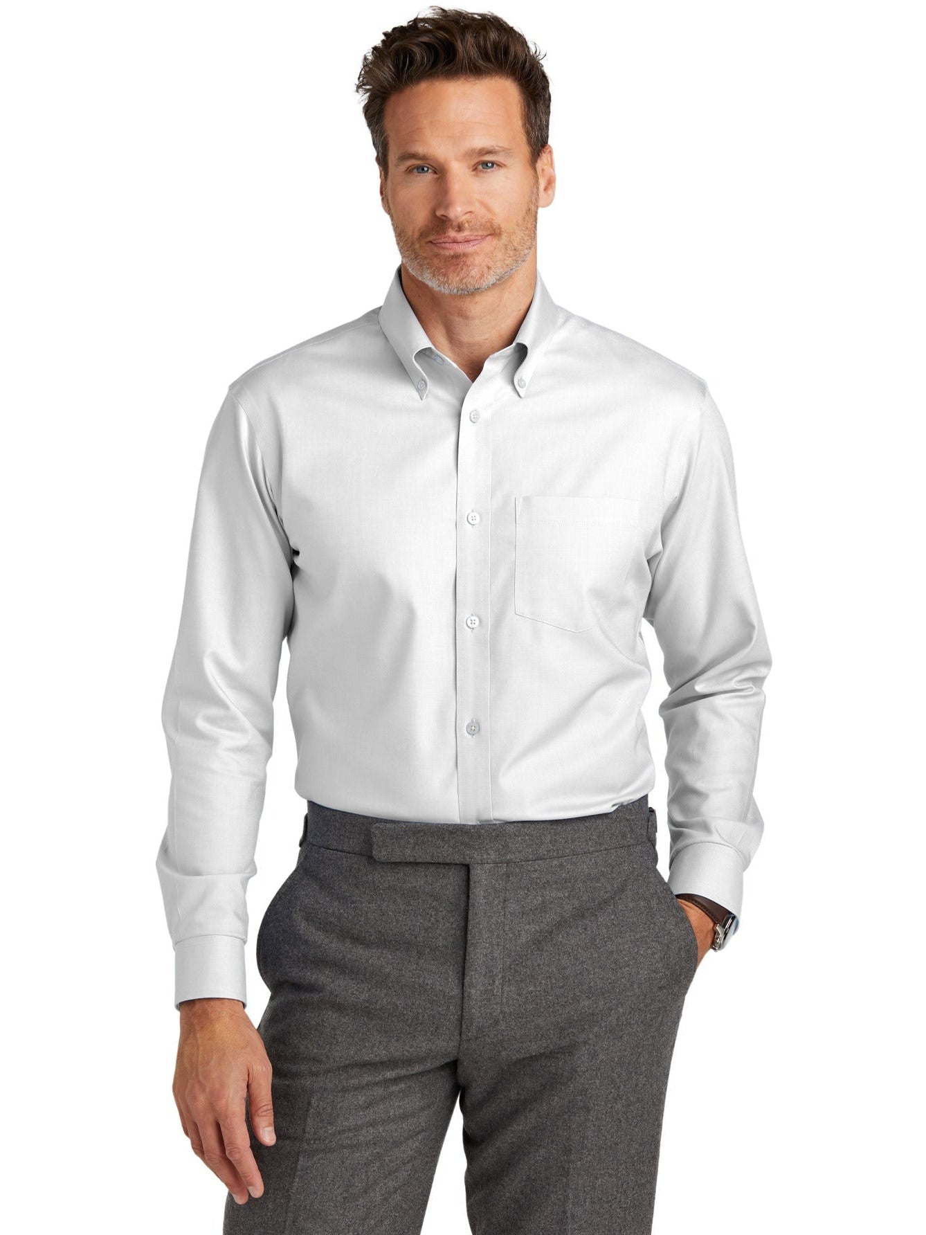 no-logo Brooks Brothers Wrinkle-Free Stretch Nailhead Shirt-New-Brooks Brothers-Thread Logic