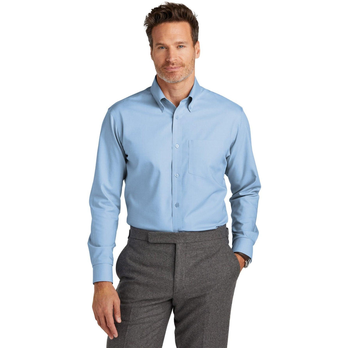 no-logo Brooks Brothers Wrinkle-Free Stretch Nailhead Shirt-New-Brooks Brothers-Thread Logic
