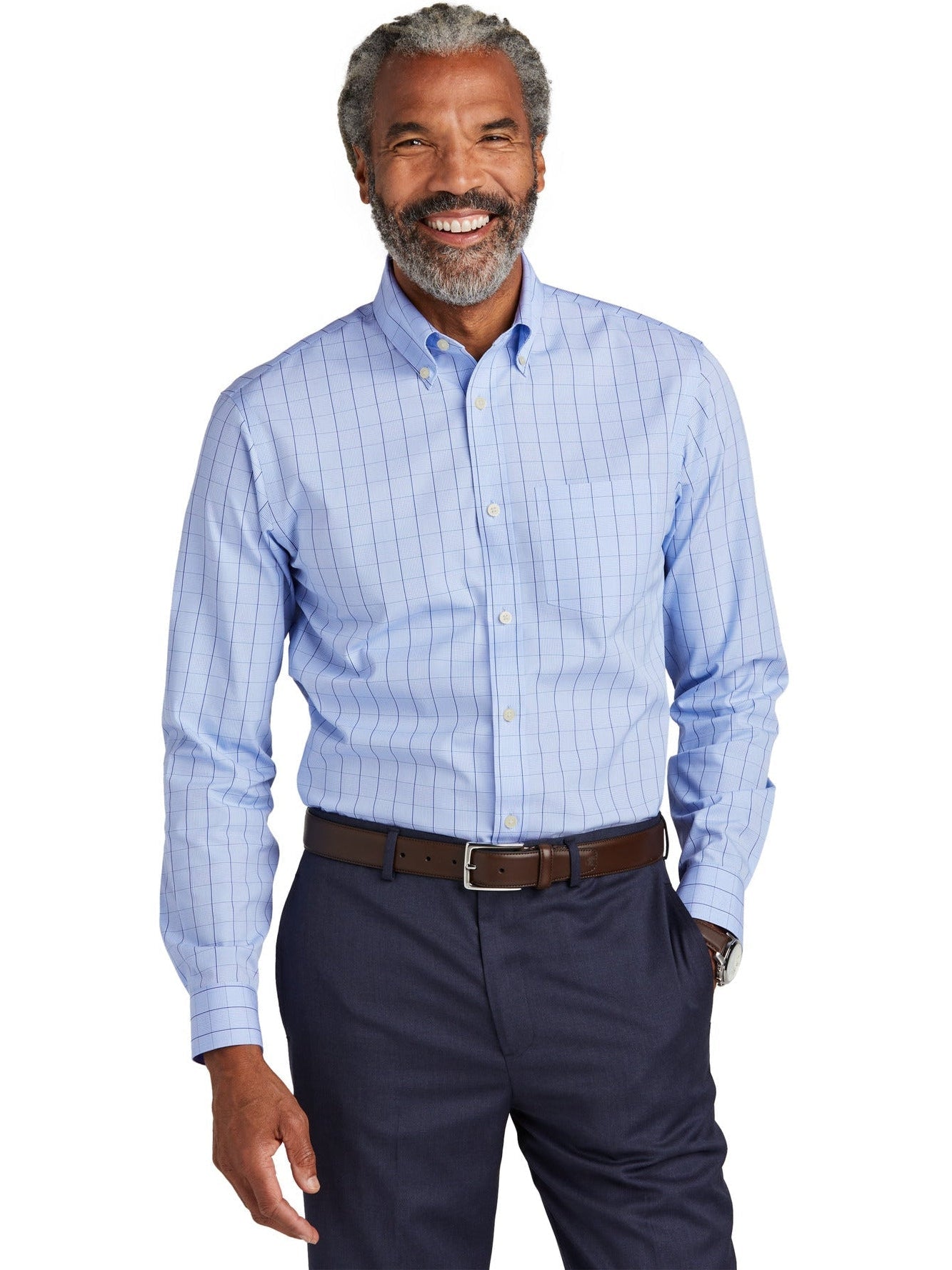 no-logo Brooks Brothers Wrinkle-Free Stretch Patterned Shirt-New-Brooks Brothers-Thread Logic