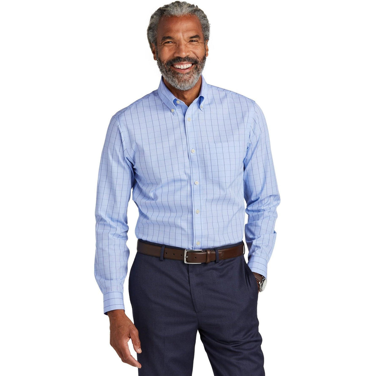 no-logo Brooks Brothers Wrinkle-Free Stretch Patterned Shirt-New-Brooks Brothers-Thread Logic
