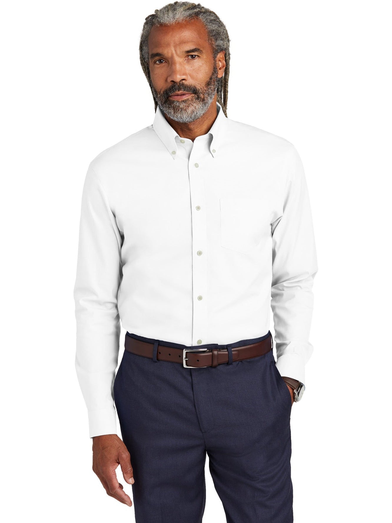 no-logo Brooks Brothers Wrinkle-Free Stretch Pinpoint Shirt-New-Brooks Brothers-Thread Logic