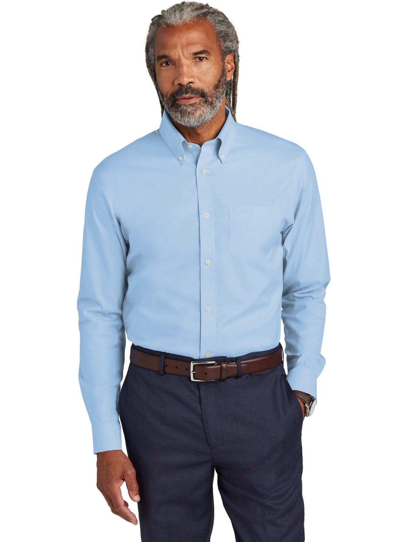no-logo Brooks Brothers Wrinkle-Free Stretch Pinpoint Shirt-New-Brooks Brothers-Thread Logic